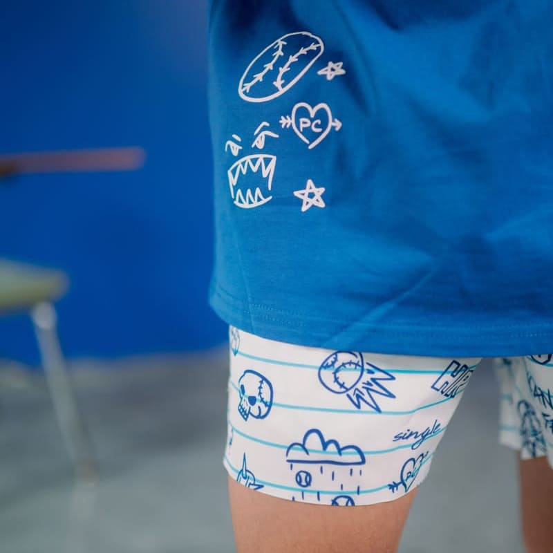 White Doodle Shorts - Image 3