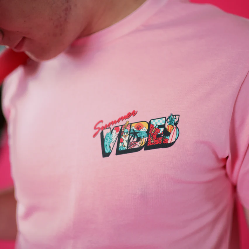 Summer Vibes Pink Tee - Image 5